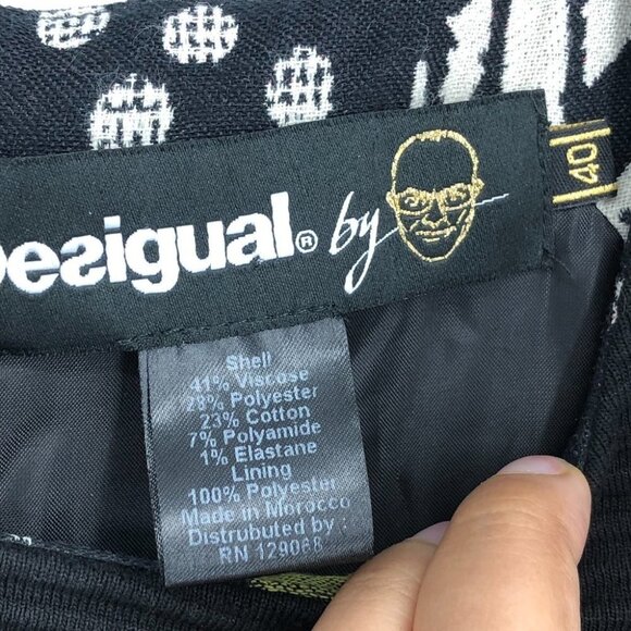 Desigual by C. Lacroix “Sheila” Black Multicolor Sleeveless Sheath Midi Dress ~M - Picture 5 of 16